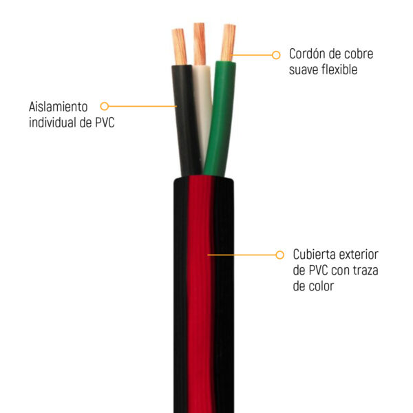 imagen de producto Cordón flexible portátil tipo PVC 600V 60°C